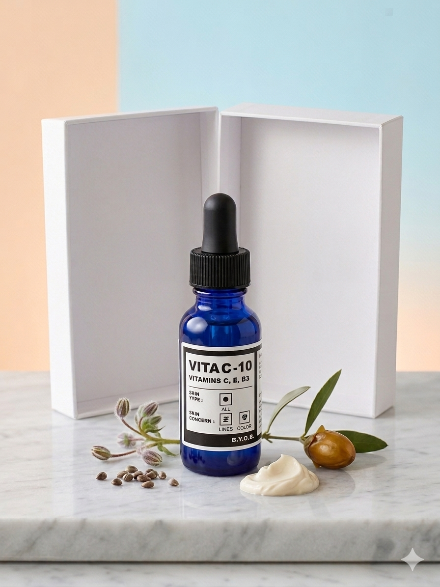 BYOB Vita C-10, E, B3 密集亮白抗氧精華】15ml