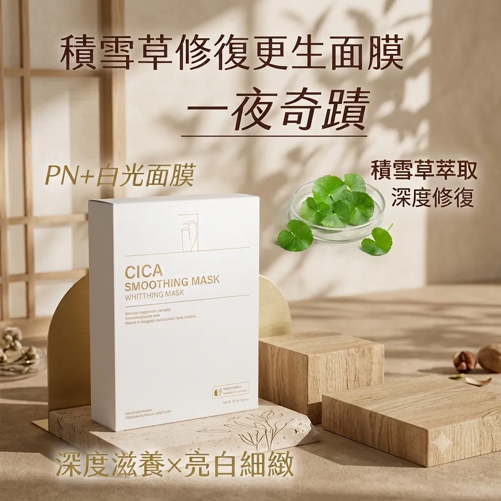 PN+ CICA smoothing 積雪草抗炎舒緩肌膚急救面膜 1盒10塊