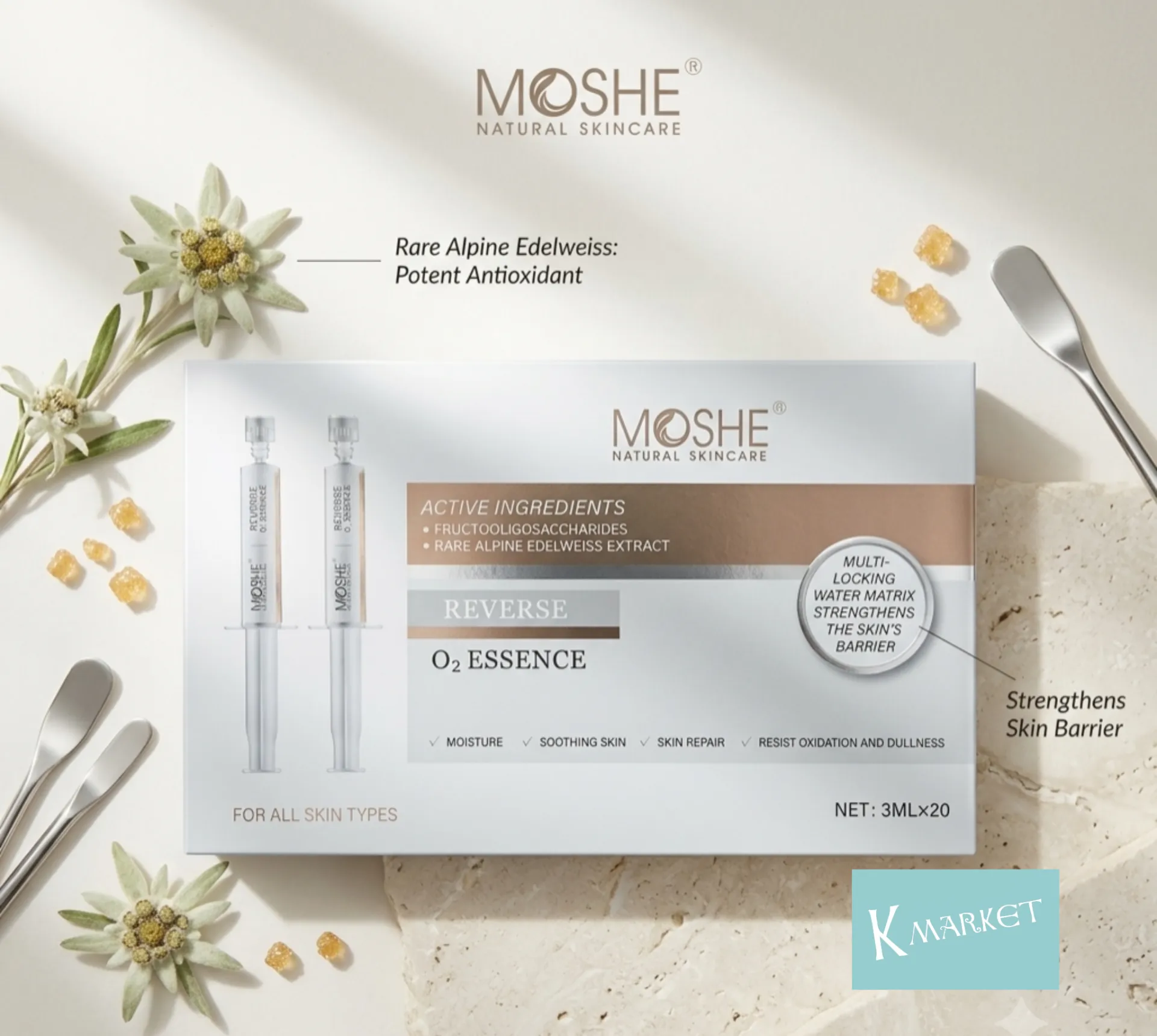 MOSHE REVERSE 02 ESSENÇE 逆齡活水精華（3ml x 20支裝）（單用或導入均可以）